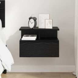 Berkfield Floating Nightstand Black Oak 40X31X27 Cm Engineered Wood - thumbnail 4