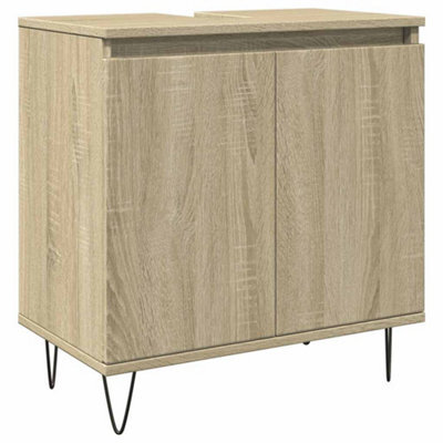 Berkfield Industrial Bathroom Cabinet Sonoma Oak 58X33X60 Cm Engineered Wood