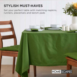 Homescapes Dark Olive Seat Pads Or Cotton Chair Cushions 40X40 Cm, Set Of 6 Plain Chair Pads For Dining, Kitchen Or Outdoor - thumbnail 7