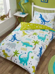 Roarsome Dinosaur Single Duvet Cover And Pillowcase Set - thumbnail 1