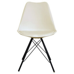 Fusion Living Soho Vanilla Plastic Dining Chair With Black Metal Legs - thumbnail 7