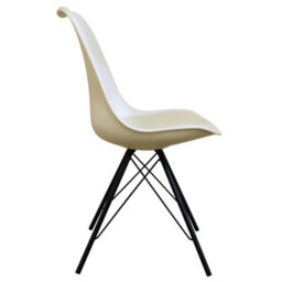Fusion Living Soho Vanilla Plastic Dining Chair With Black Metal Legs - thumbnail 6