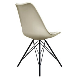 Fusion Living Soho Vanilla Plastic Dining Chair With Black Metal Legs - thumbnail 5