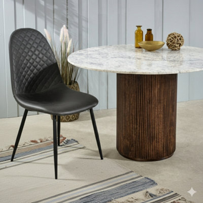 Corona Pu Leather Steel Legs Dining Chairs (Set Of 4) - image 1