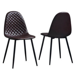 Corona Pu Leather Steel Legs Dining Chairs (Set Of 4) - thumbnail 2