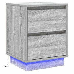 Berkfield Bedside Cabinets With Led Lights 2 Pcs Grey Sonoma 39X34.5X50 Cm - thumbnail 6