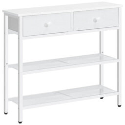 Console Hallway Sofa Side Table 2 Non-Woven Drawers White - thumbnail 1