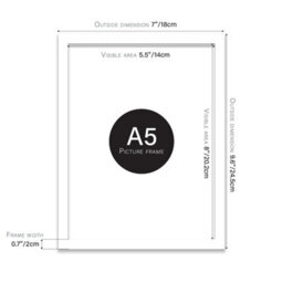 A5 White Picture Frame Fits A5 (14.8 X 21Cm - 5.8 X 8.3In) Poster, Photo, Artwork, Or Print. - thumbnail 2