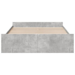 Berkfield Bed Frame With Drawers Without Mattress Concrete Grey 150X200 Cm King Size - thumbnail 4