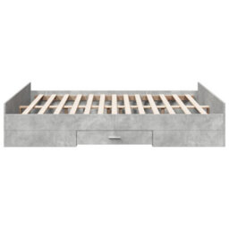 Berkfield Bed Frame With Drawers Without Mattress Concrete Grey 150X200 Cm King Size - thumbnail 5