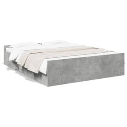 Berkfield Bed Frame With Drawers Without Mattress Concrete Grey 150X200 Cm King Size - thumbnail 2