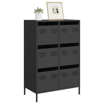 Berkfield Highboard Black 68X39X101.5 Cm Steel - image 1