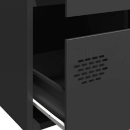 Berkfield Highboard Black 68X39X101.5 Cm Steel - thumbnail 9