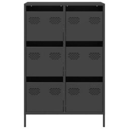 Berkfield Highboard Black 68X39X101.5 Cm Steel - thumbnail 5