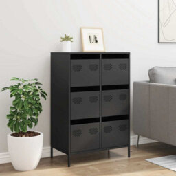 Berkfield Highboard Black 68X39X101.5 Cm Steel - thumbnail 3