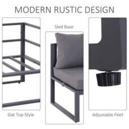 Wyld Haus Dokase 5-Seater Grey Modular Outdoor Corner Sofa Set With Coffee Table And Chair, Powder-Coated Aluminium Frame - thumbnail 8