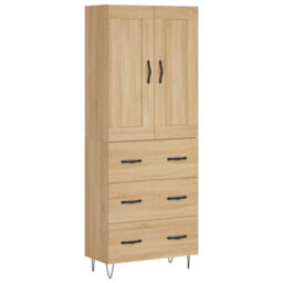 Berkfield Highboard Sonoma Oak 69.5X34X180 Cm Engineered Wood - thumbnail 2