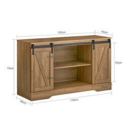 Sobuy Fsb60-Br, Storage Cabinet Sideboard Cupboard Hall Cabinet,brown,w120Xd39.5Xh70.5 - thumbnail 3