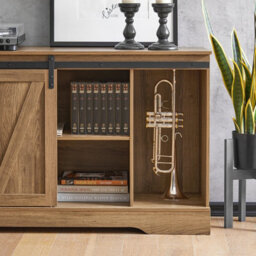 Sobuy Fsb60-Br, Storage Cabinet Sideboard Cupboard Hall Cabinet,brown,w120Xd39.5Xh70.5 - thumbnail 5