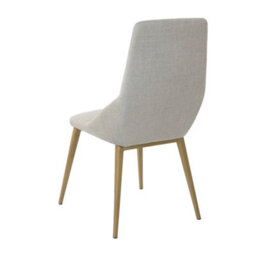 Angel Cerda Stylish Light Grey Fabric Dining Chair With Gold Legs - thumbnail 6