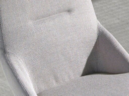 Angel Cerda Stylish Light Grey Fabric Dining Chair With Gold Legs - thumbnail 4