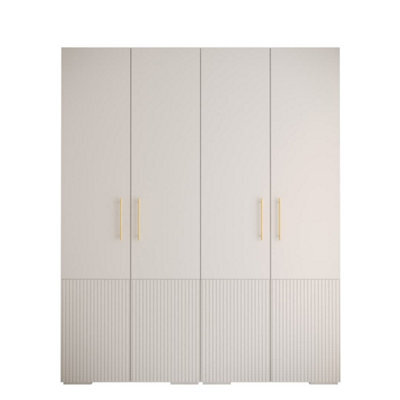 Arte Manhattan Iii Elegant Spacious Hinged Door Wardrobe W2000mm H2370mm D470mm - Sleek White, 4 Doors, 20 Shelves - image 1