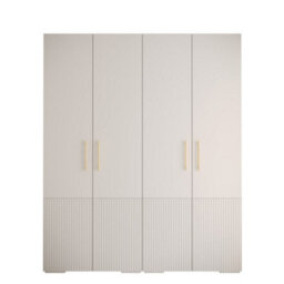Arte Manhattan Iii Elegant Spacious Hinged Door Wardrobe W2000mm H2370mm D470mm - Sleek White, 4 Doors, 20 Shelves - thumbnail 1