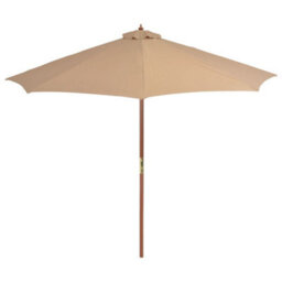 Berkfield Outdoor Parasol With Wooden Pole 300 Cm Taupe - thumbnail 2