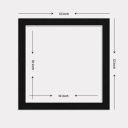 Ak Frames 12X12 Black Picture Mounts To Fit 10X10 Aperture Size - Mount Board Only (No Frame Included) - thumbnail 3