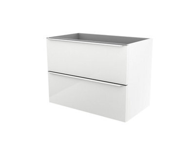 GoodHome Imandra Gloss White Wall-Mounted Bathroom Vanity Unit (H) 600mm (W) 800mm - image 1