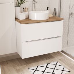 GoodHome Imandra Gloss White Wall-Mounted Bathroom Vanity Unit (H) 600mm (W) 800mm - thumbnail 5