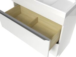 GoodHome Imandra Gloss White Wall-Mounted Bathroom Vanity Unit (H) 600mm (W) 800mm - thumbnail 2