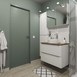 GoodHome Imandra Gloss White Wall-Mounted Bathroom Vanity Unit (H) 600mm (W) 800mm - thumbnail 6