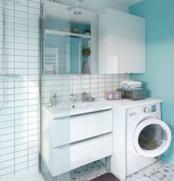 GoodHome Imandra Gloss White Wall-Mounted Bathroom Vanity Unit (H) 600mm (W) 800mm - thumbnail 4