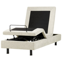 Beliani Adjustable Bed Without Headboard Fabric Castellan 80 X 200 Cm (Eu Small Single) Beige - thumbnail 6
