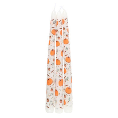 Something Different Taper Pumpkin Candles Set (Pack Of 3) White/orange (One Size) - image 1
