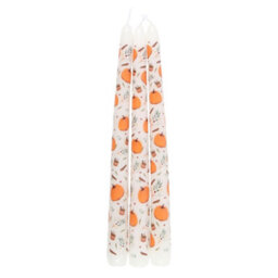 Something Different Taper Pumpkin Candles Set (Pack Of 3) White/orange (One Size)