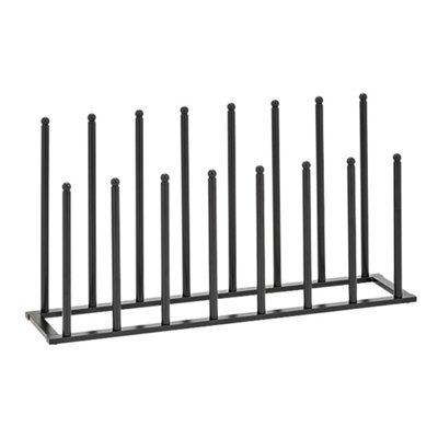 Welly Boot Rack - Metal Boot Organizer For Tall & Short Boots - Space Saving Design (Black- 8 Pair Rack) - image 1
