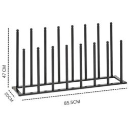 Welly Boot Rack - Metal Boot Organizer For Tall & Short Boots - Space Saving Design (Black- 8 Pair Rack) - thumbnail 3