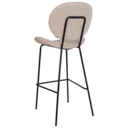 Wyld And Coco Luxline Boucle Bar Chairs Set Of 2 Light Beige Armless Iron Legs - thumbnail 7