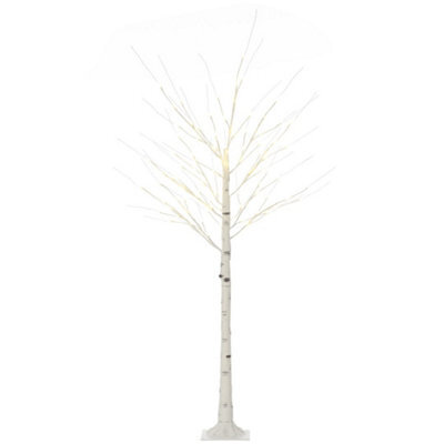 4Ft Artificial White Birch Tree With Pre It Led Light - image 1