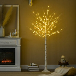 4Ft Artificial White Birch Tree With Pre It Led Light - thumbnail 2