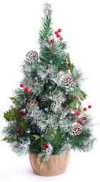 Best Artificial 2Ft - 60Cm Frosted Christmas Tree With 20 Bright White Battery Lights - thumbnail 2