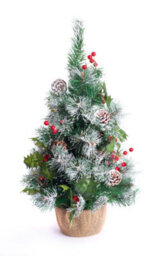 Best Artificial 2Ft - 60Cm Frosted Christmas Tree With 20 Bright White Battery Lights - thumbnail 6