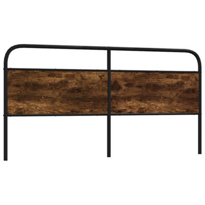 Berkfield Headboard Smoked Oak 180 Cm Steel And Engineered Wood - image 1