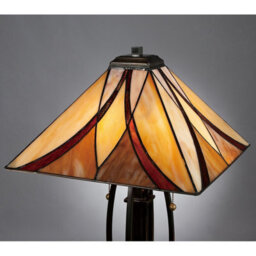Luminosa Lighting Elstead Asheville 2 Light Table Lamp Bronze, Tiffany Glass, E27 - thumbnail 3