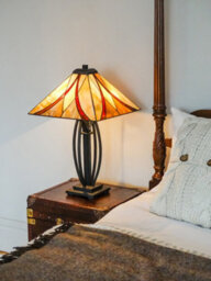 Luminosa Lighting Elstead Asheville 2 Light Table Lamp Bronze, Tiffany Glass, E27 - thumbnail 5