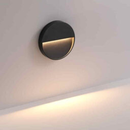 Ultra Beam Lighting Ultrabeam Round Black Low Level Outdoor Led Wall Light 6 Watt Led 600 Lumen Diameter 200mm139mm - thumbnail 2