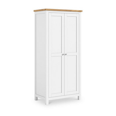 Farro White Double Full Hanging Wardrobe - By Roseland Furniture - image 1