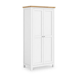 Farro White Double Full Hanging Wardrobe - By Roseland Furniture - thumbnail 1